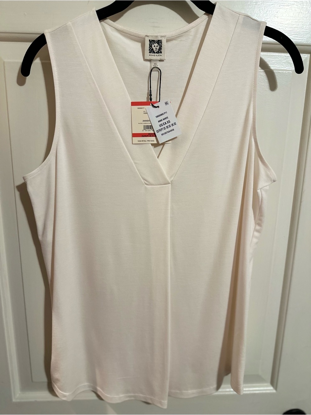Anne Klein Sleeveless V-Neck Camisole in white